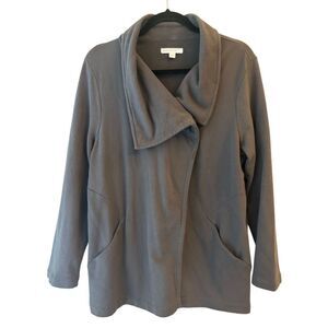 Pure Jill organic cotton jacket size S gray sustainable natural fiber athleisure